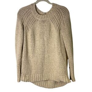 Ann Taylor Beige Chunky Crewneck Sweater M